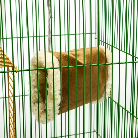 Suspended fur tunnel for rodents, 19 x 12 x 13 cm, brown-3