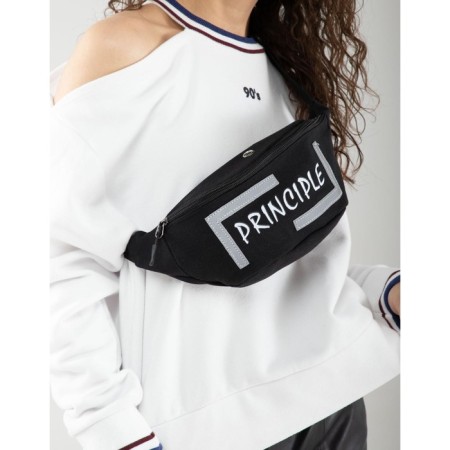 Board waist, textile Principe, 35 x 12 x 5 cm, reflector. stripes, lightning departure, black-1