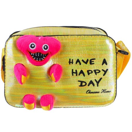 Belch Bag with lightning, 6x11x13 cm, adjustable belt, yellow mix-4