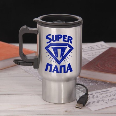 Thermal circle with USB "Super Dad", 450 ml