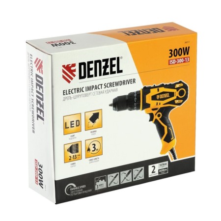 Drill-shuruvret network shock Denzel ISD-300-13 26211, Li-Ion, 18 V, 400-1600 rpm-3