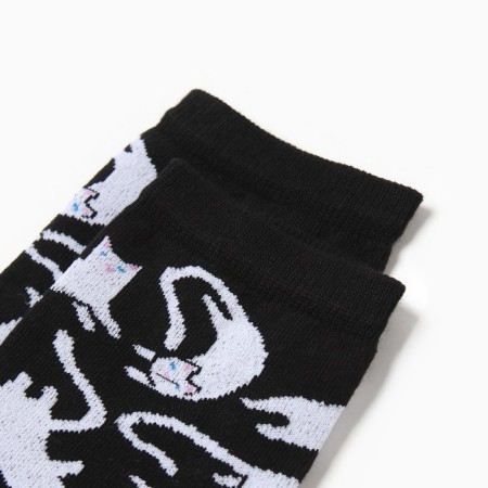 Minaku socks "cats", black color, size 38-39 (25 cm)-1