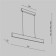 Squirry of suspended Technical P010PL-L23B, LED, 23W, 91x4x8 cm, 800lm, black color