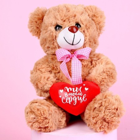Soft toy "You are in my heart", Bear, Mix color-4