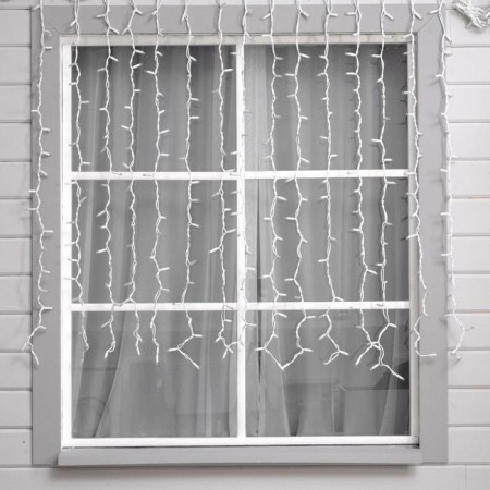 Garland "Curtain" 2 x 1.5 m, IP65, UMS, white thread rubber, 360 LED, glow of multi, 220 V-2