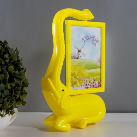 Table lamp with a photo frame, mirror "Elephant" LED 5W USB RGB yellow 17x6.5x28 cm Risalux-7