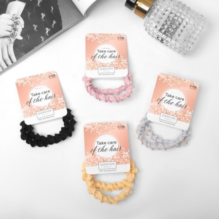 Hair elastic band "Sport" (set 2 pcs) Vitier Lux, 5 cm, mix-1