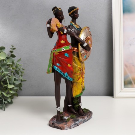 Polystone souvenir "Young couple from Africa" ​​MIX 31.5x8x16 cm-2