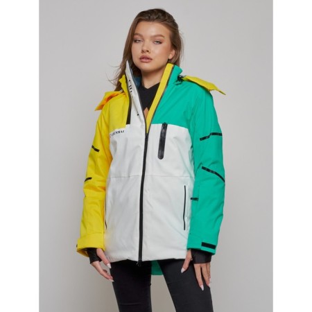 Ski jacket female, size 44, yellow color-8
