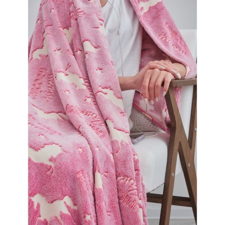 Unicorn blanket, size 150x200 cm, pink color-4
