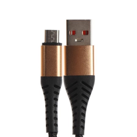 ONE Depot S03, microUSB - USB, 2.4 A, 1 meter, textile braid, black-1