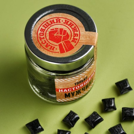 Lollows in a glass jar, "Real Man", 130 g.-2