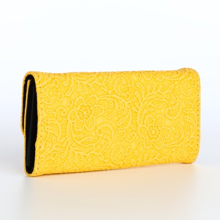 Women's wallet on magnet, yellow color-2