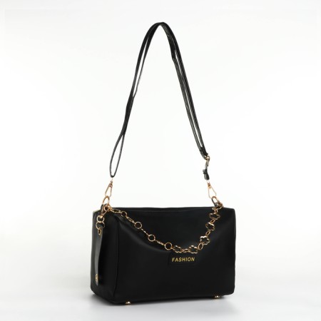 Bag Cross-Bodi with a zipper, black color-2