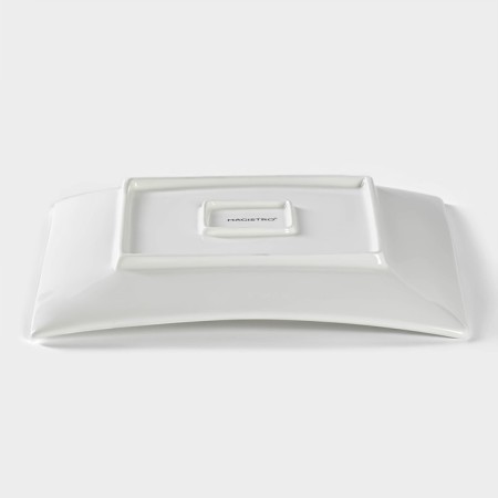 Porcelain dish for submitting Magistro "Blanche. Square ", d = 19 cm, white color-2