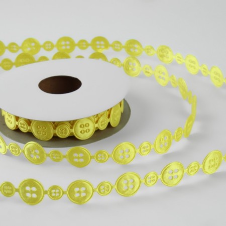 Figure tape "Buttons", 15 mm, 9 ± 0.5 m, yellow color