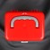 Boxing for storing sewing accessories, with a lid, 21 × 17.7 × 15.4 cm, the color is transparent/red