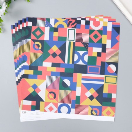 Scrapbooking "Color Geometry" density 180 g 30.5x32 cm-1