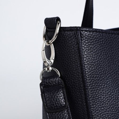Female bag Textura, tout, medium size, blue color-5