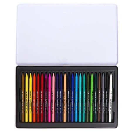 Pencils are whole, in a metal box, 24 colors-2