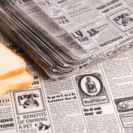 Package Paper "Gazeta", beige, fat -resistant, with paraffin 39 x 39 cm-2