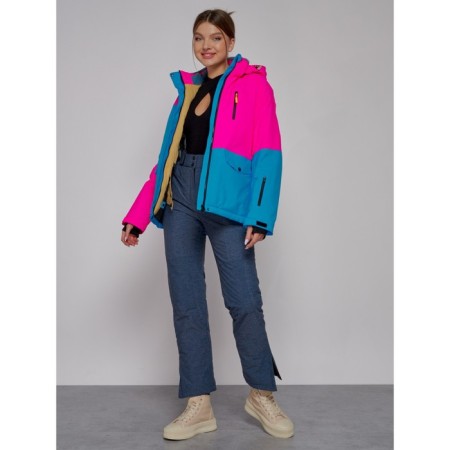 Ski jacket female winter, size 50, pink color-7