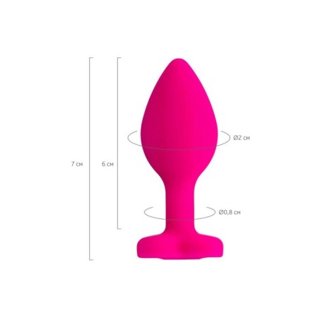 Anal plug Diamond Heart, silicone, pink color, 7 cm, d = 2 cm-5