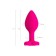 Anal plug Diamond Heart, silicone, pink color, 7 cm, d = 2 cm