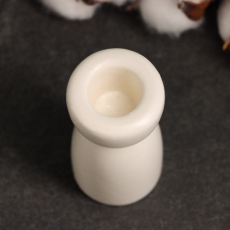 Lund candlestick White gloss, 4x4x8cm-2