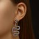 Earrings Metal "Snake" Fixed desire mini, black color in silver