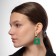 Earrings Assorted Azelia Square, green color in gold