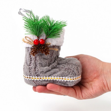 New Year! Candy "Boot", with a spruce branch, color mix-10
