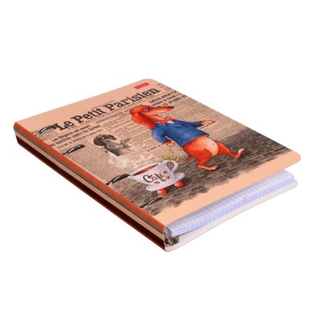 Notebook on 4 rings A5, 80 sheets in the TAILIFE cage, slim cardboard cover, glossy lamination, offset block-2