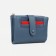 Women's wallet on the button, blue color