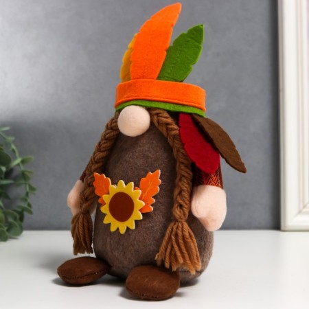 Interior doll "Grandma in an Indian headdress" 25x7x9 cm-1