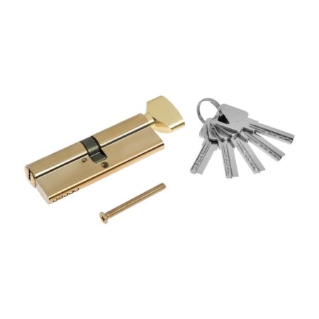 Cylinder mechanism, 90 mm, with a turntable, performance. Key, 5 keys, color gold
