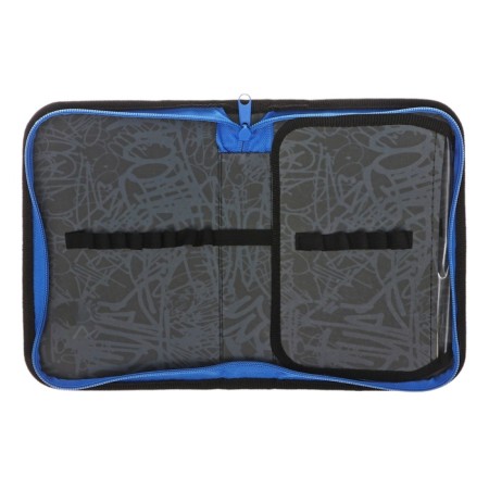 Penal 1 section, 130x200, folding bar, laminated cardboard, for a boy, blue/black, Seventeen-3