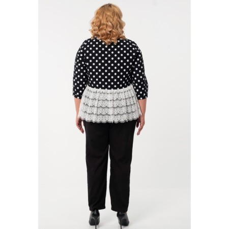 Female blouse, size 56, black color, white-7