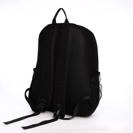 Young backpack from textiles on lightning, 3 pockets, black color-3