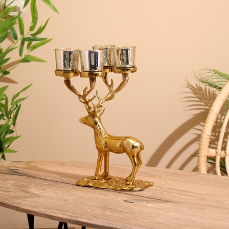 Summary for 4 candles "Deer" aluminum 18x20x35 cm-4