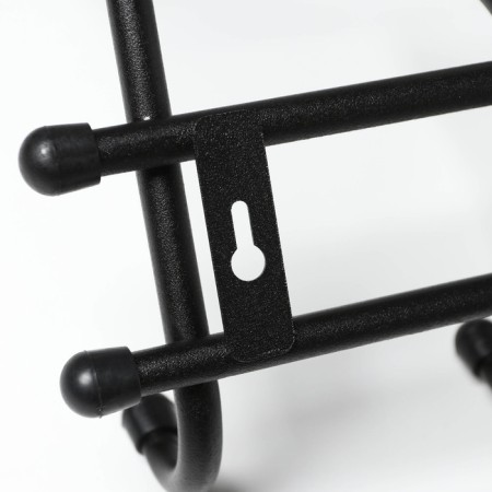 Wall hanger with a shelf "Comfort", 5 hooks, 41 × 20 × 10 cm, black color-1
