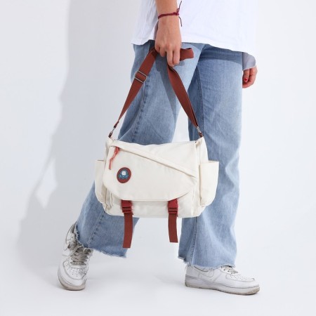 Youth bag on the valve, milk/brown color-7
