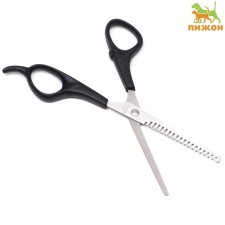 Filtering scissors for haircuts of dogs and cats, plastic handles, mix of flowers