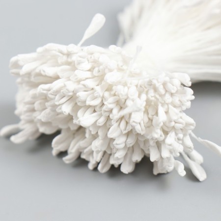 Stamens for flowers "white" set 360 pcs length 6 cm-2
