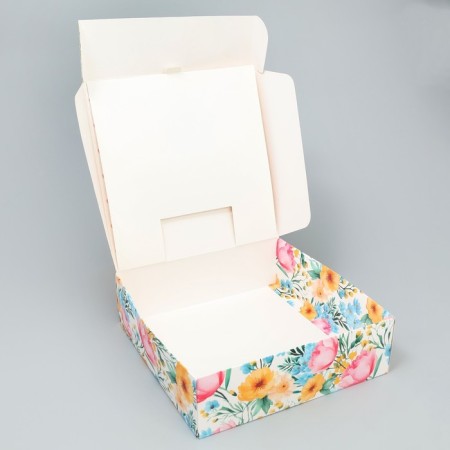 Gift folding box, packaging, "bloom", 26 x 26 x 8 cm-6