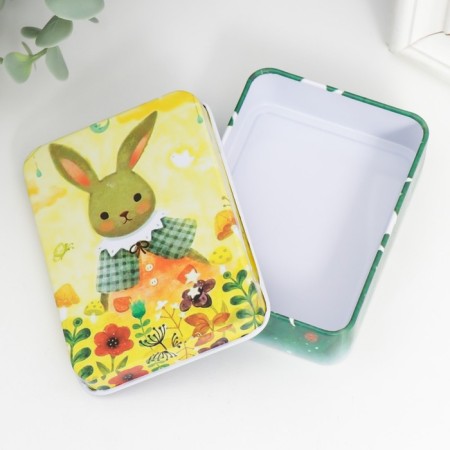 Rectangular metal casket "Bunny" 2.7x9x6.5 cm-2