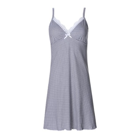 Night shirt female, white-blue color/Print cage, size 52-4