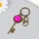 Trick metal, glass "Double heart and key" bronze 10 cm