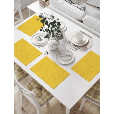 Set of napkins for setting the table "Yellow Monotony", rectangular, size 32x46 cm, 4 pcs