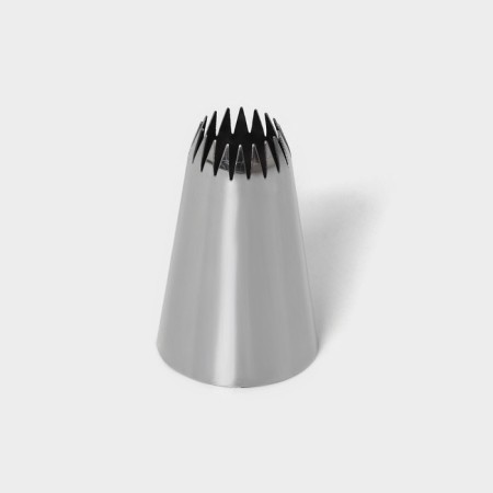 Confectionery nozzle "French star", d = 2.5 cm, exit 0.9 cm, stainless steel